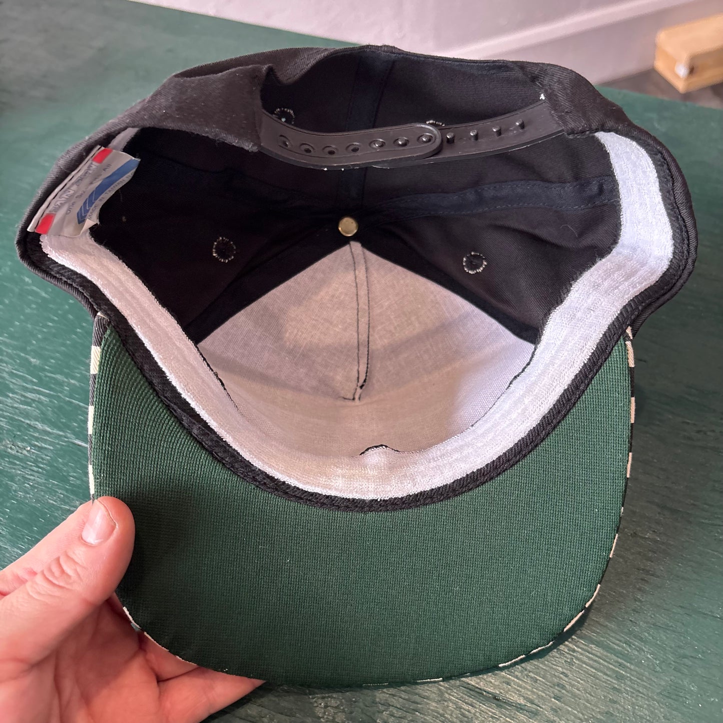 Vintage Utica 500 Hat Snapback with Checkered Bill. Carbon Auto Group.