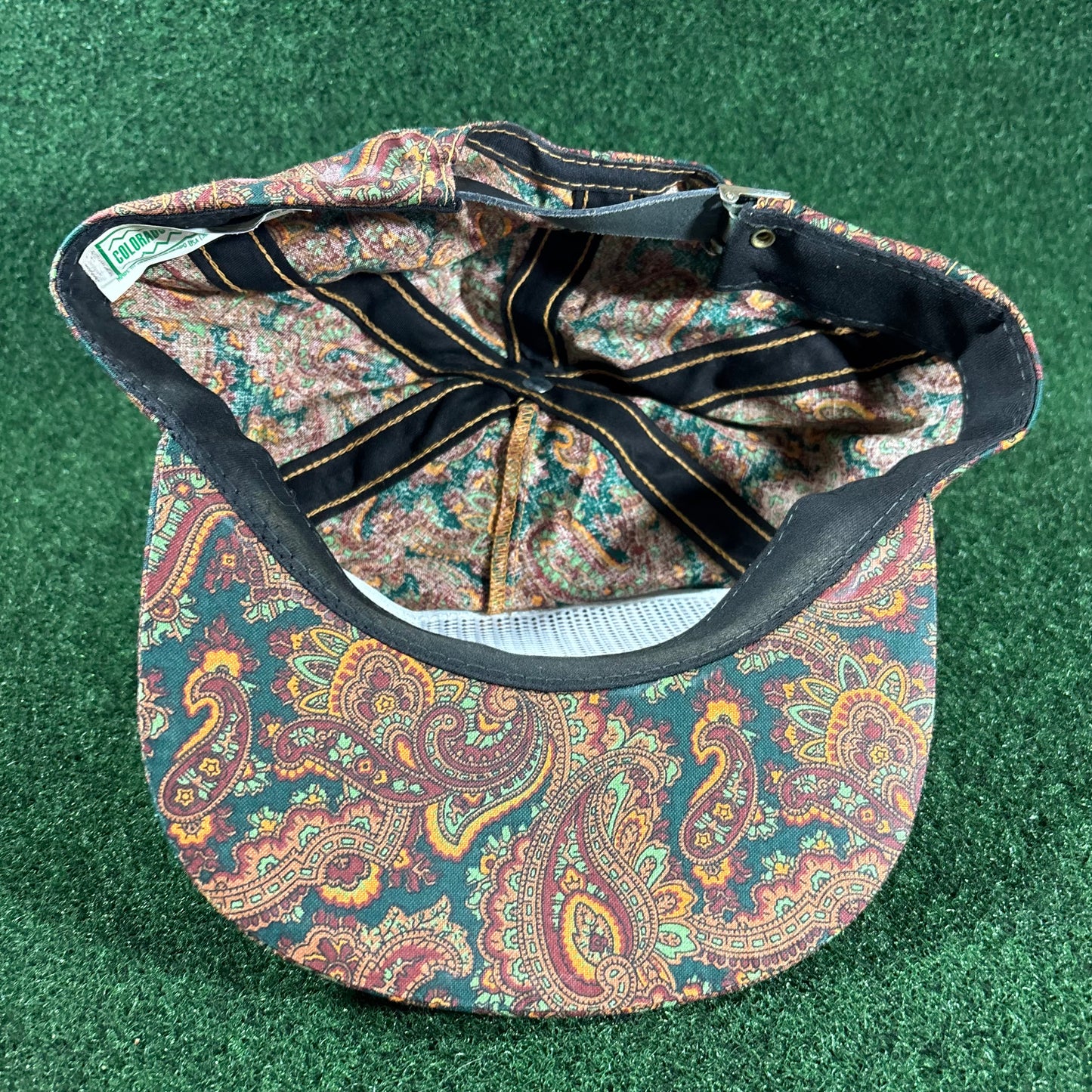 Rare Vintage St. Andrews Paisley Leathe Strapback Golf Hat