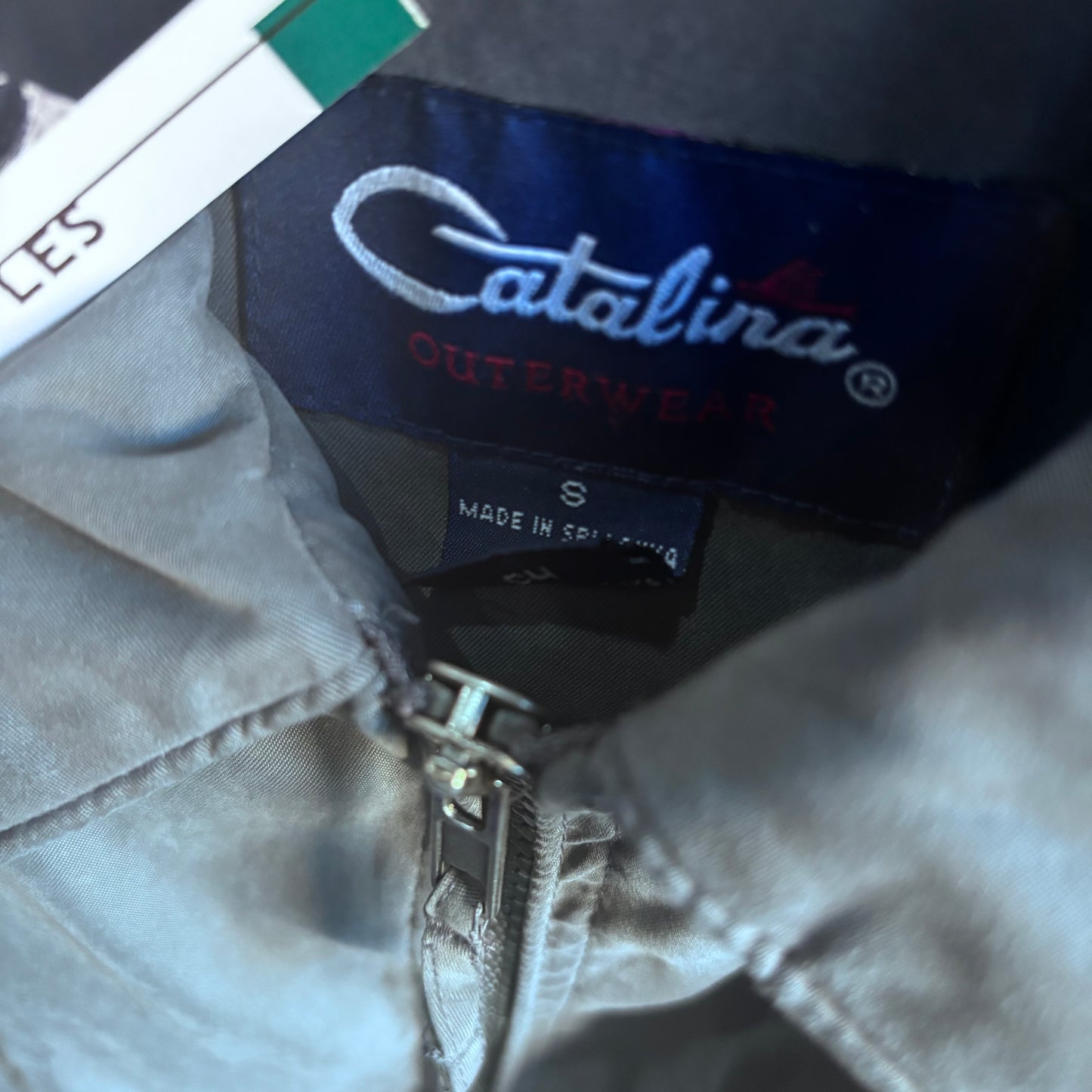 Repurposed Jacket Embroidered Gray Zip Up