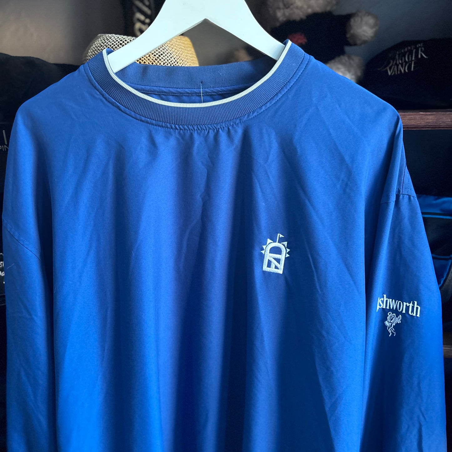 Repurposed Emblem Pullover embroidered Ashworth Blue