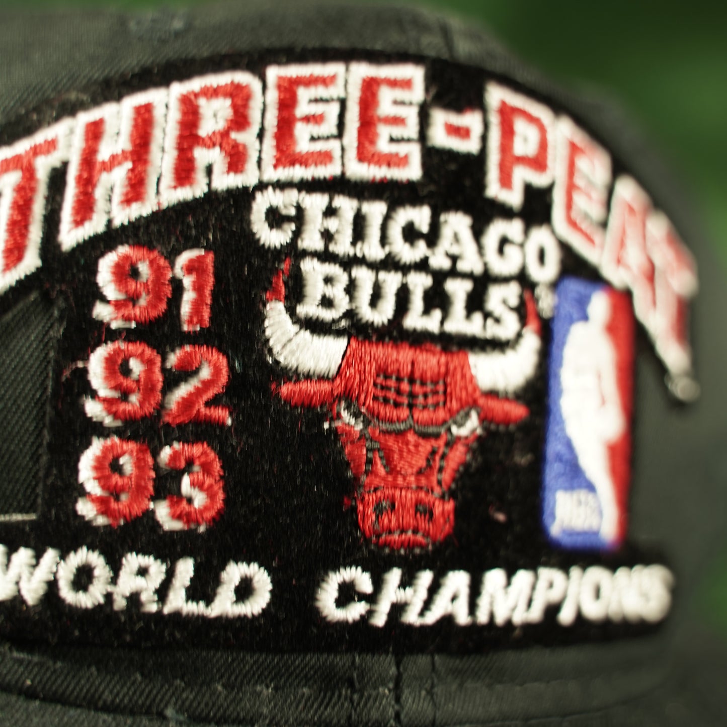 Rare Vintage Chicago Bulls Three-peat 91 92 93 World Champions Snapback Hat