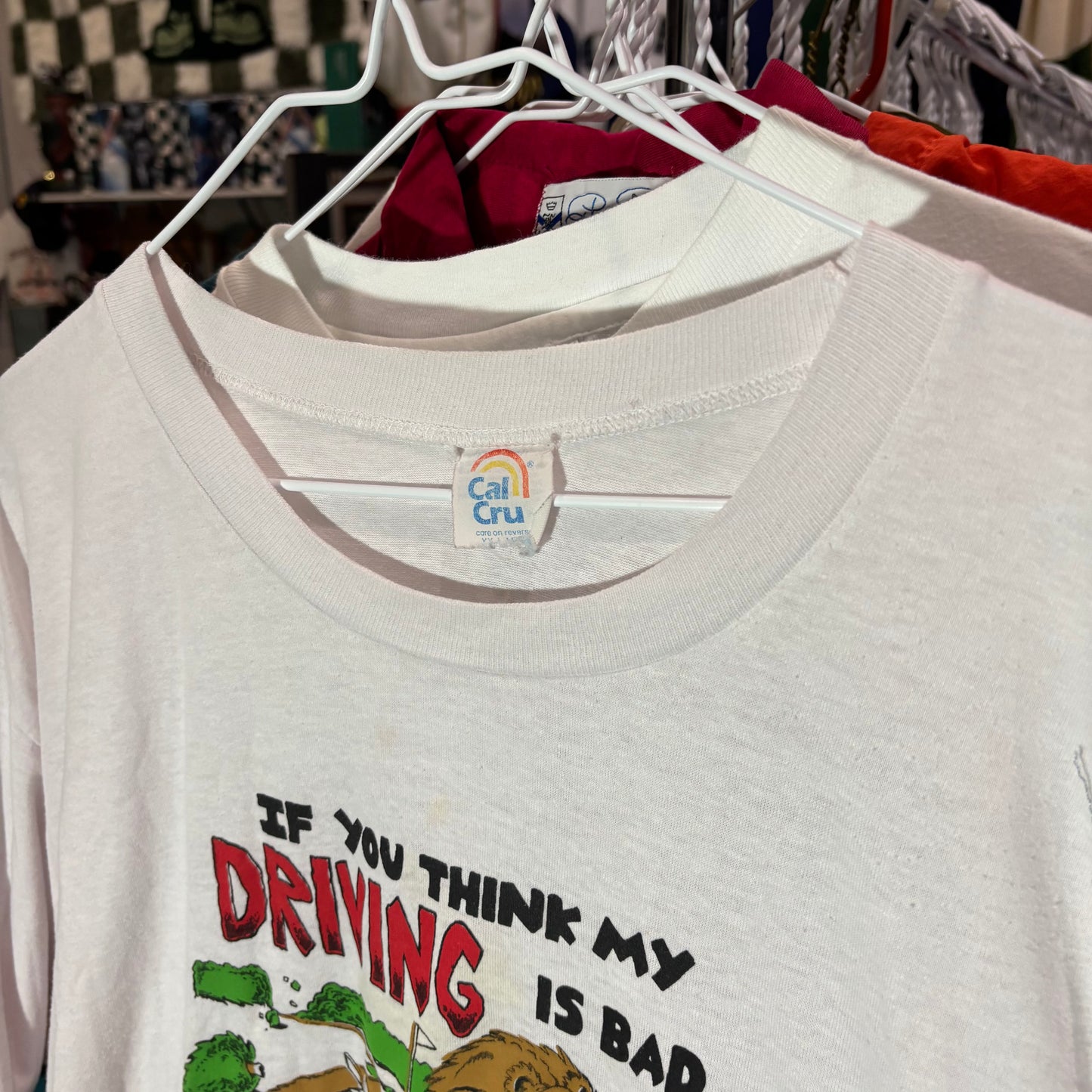 Vintage golf tee if you think my driving is bad t shirt