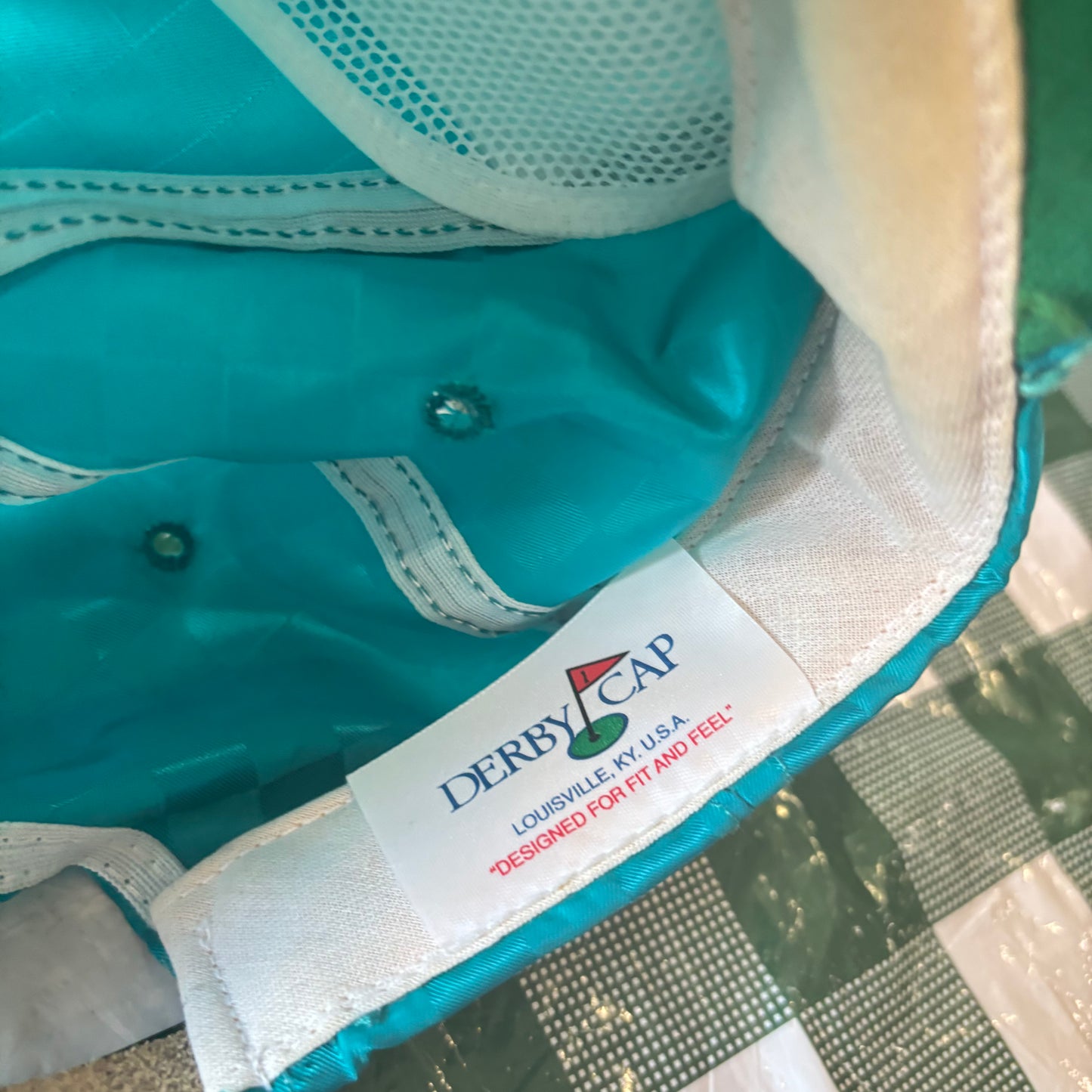 Vintage Culbertson Hills checkered leather strapback Derby Cap