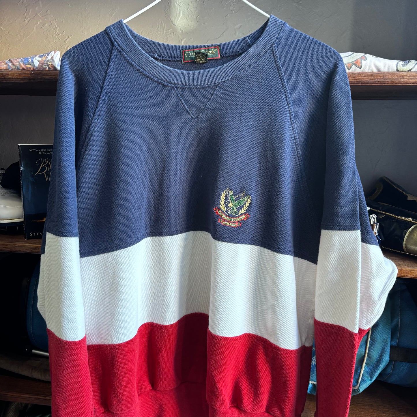 Vintage red white blue golf sweatshirt knit