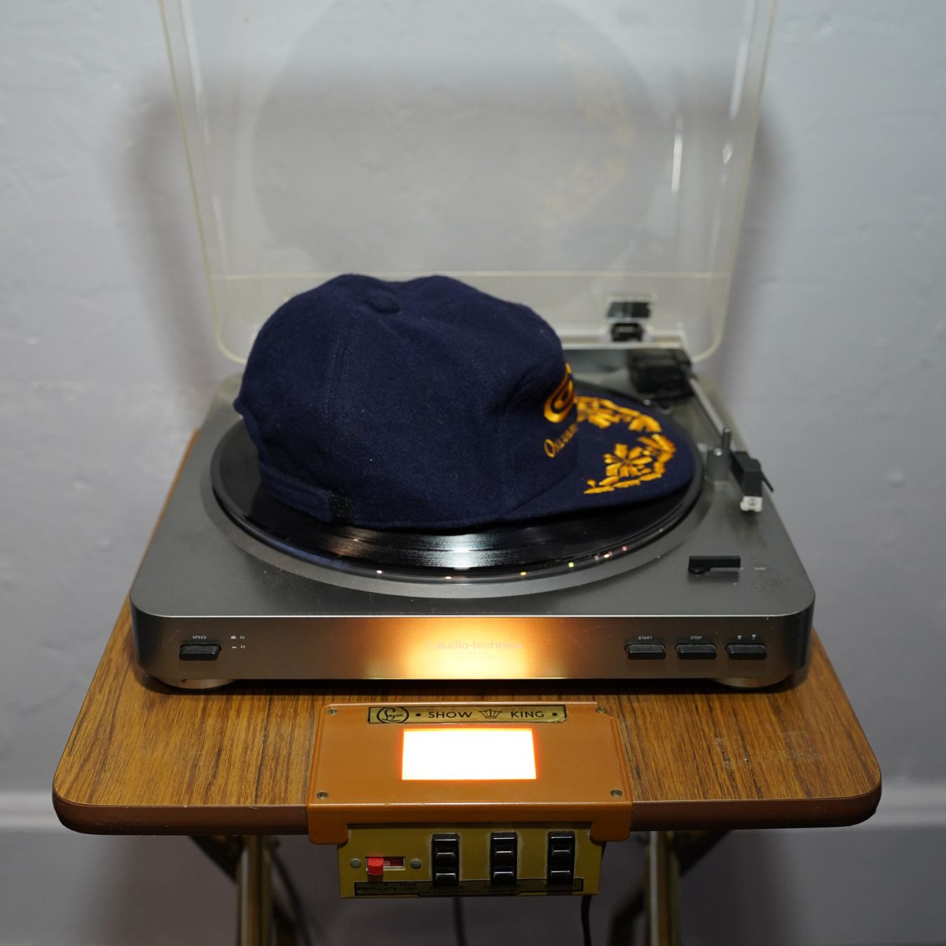 Very Rare Vintage Oklahoma City University Hat Snapback with Green Underbill. Wool.