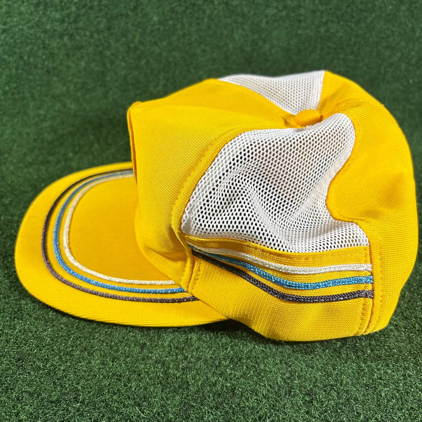 Vintage Golf Embroidered Trucker Hat Yellow
