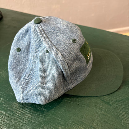 Vintage Denim & Green Hat Snapback. Wilber-Ellis Cap