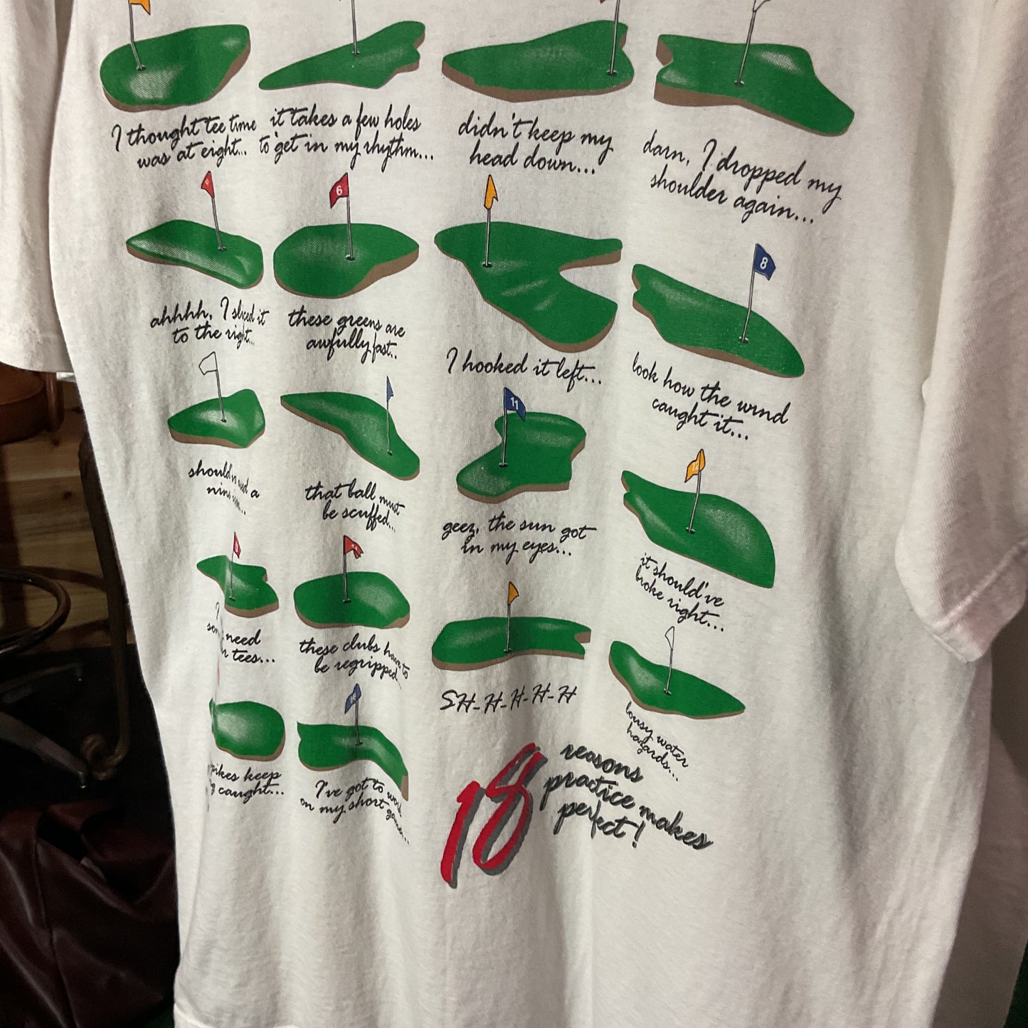 Vintage golf tee 18 reasons practice makes perfect