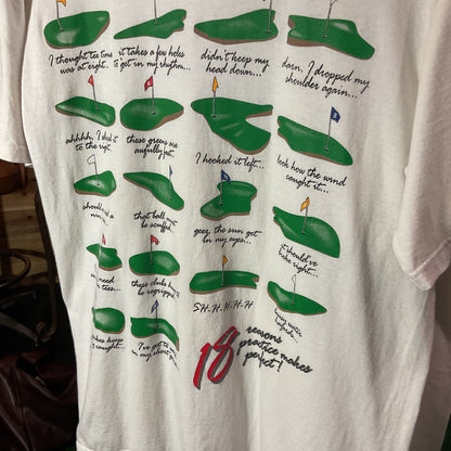 Vintage golf tee 18 reasons practice makes perfect