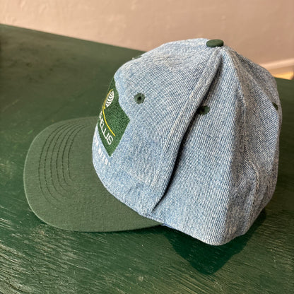 Vintage Denim & Green Hat Snapback. Wilber-Ellis Cap