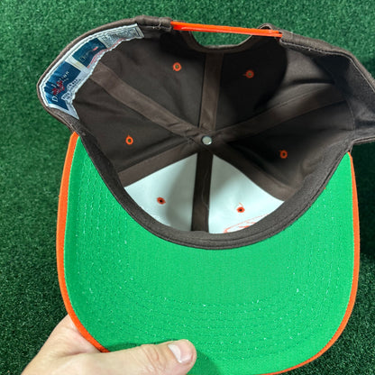 Vintage Cleveland Browns Snapback Hat NFL Orange & Brown