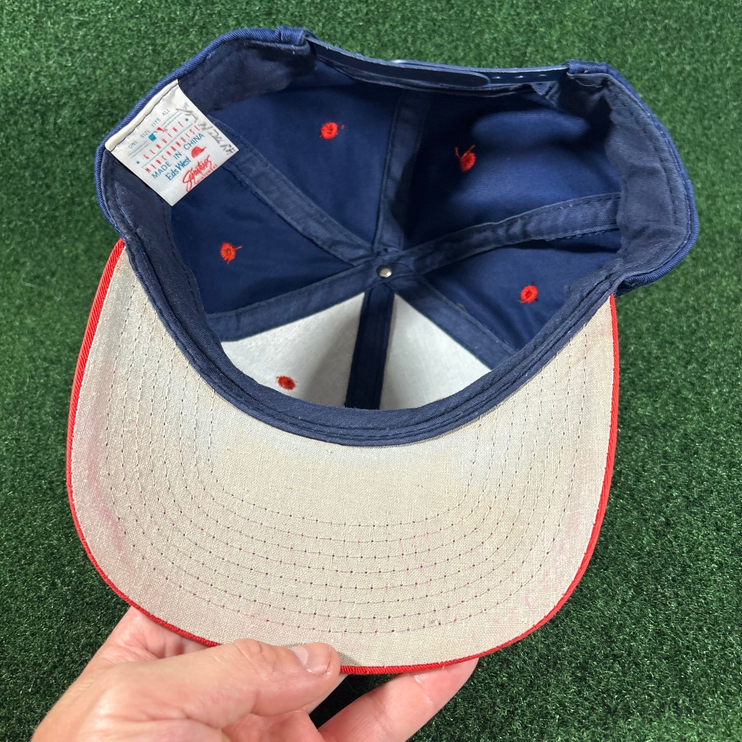 Vintage Detroit Tigers Snapback Hat Orange and Navy Blue