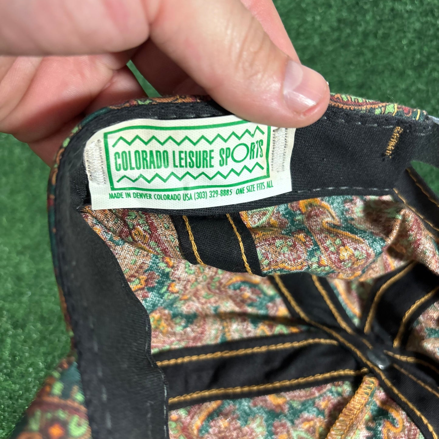 Rare Vintage St. Andrews Paisley Leathe Strapback Golf Hat