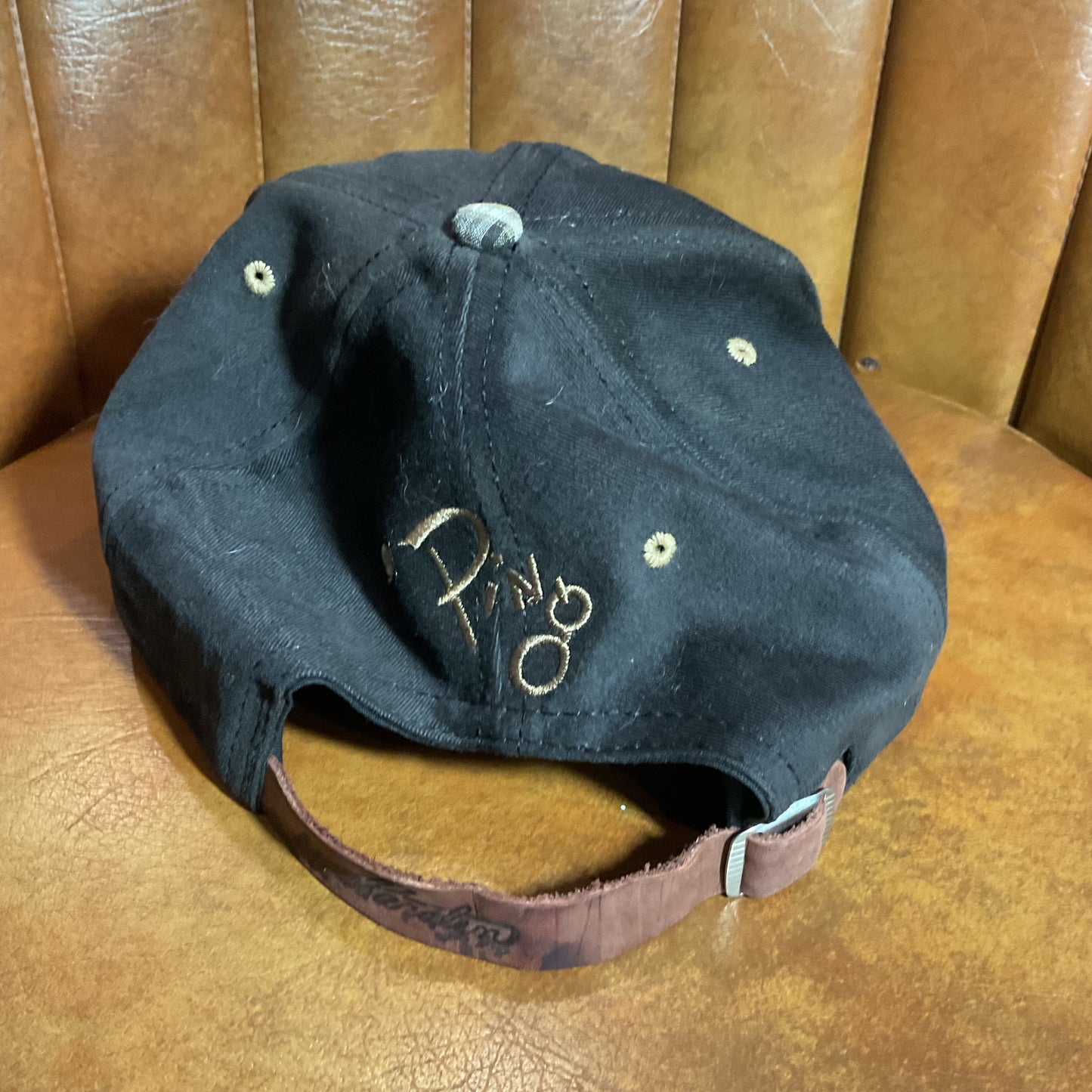 Vintage plaid Ping leather strapback hat