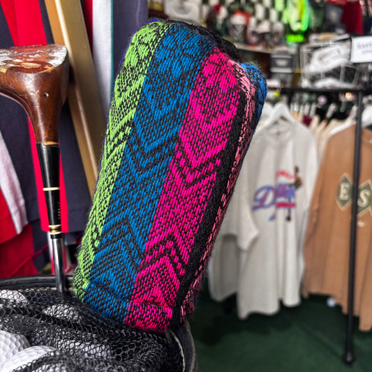 Soft knit multi color head over upcycled