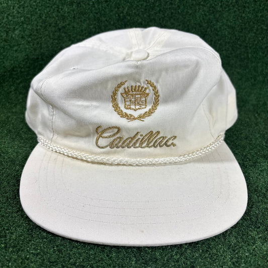 Vintage Cadillac Rope Gold Letter Snapback Hat