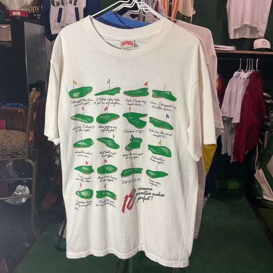 Vintage golf tee 18 reasons practice makes perfect