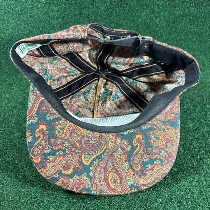 Rare Vintage St. Andrews Paisley Leathe Strapback Golf Hat