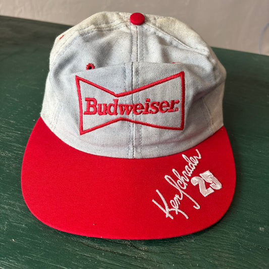 Vintage Budweiser Racing Snapback Hat #25 Ken Schrader