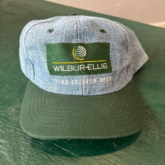 Vintage Denim & Green Hat Snapback. Wilber-Ellis Cap