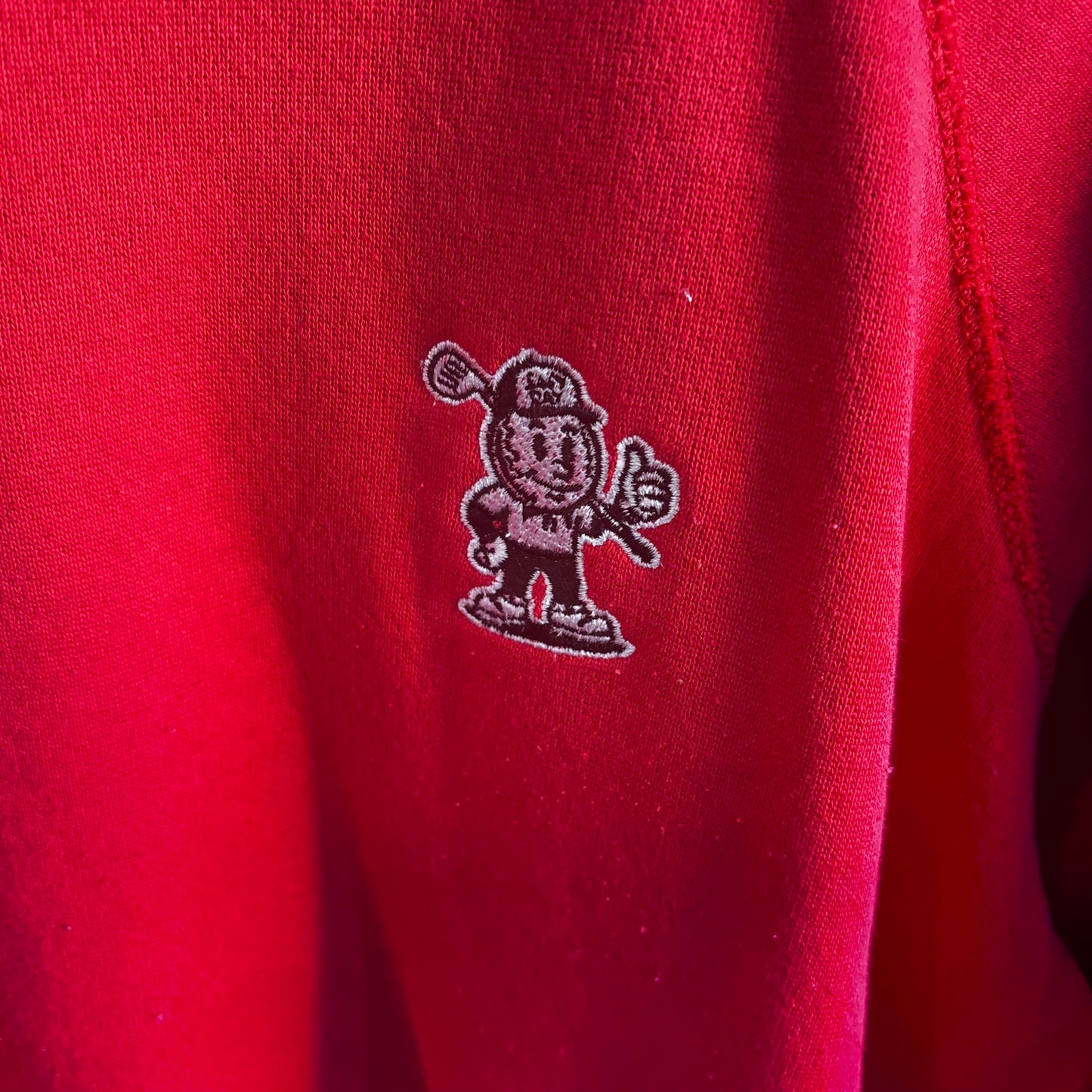 Repurposed Eazy Ed Embroidered Sweatshirt Red