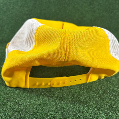 Vintage Golf Embroidered Trucker Hat Yellow