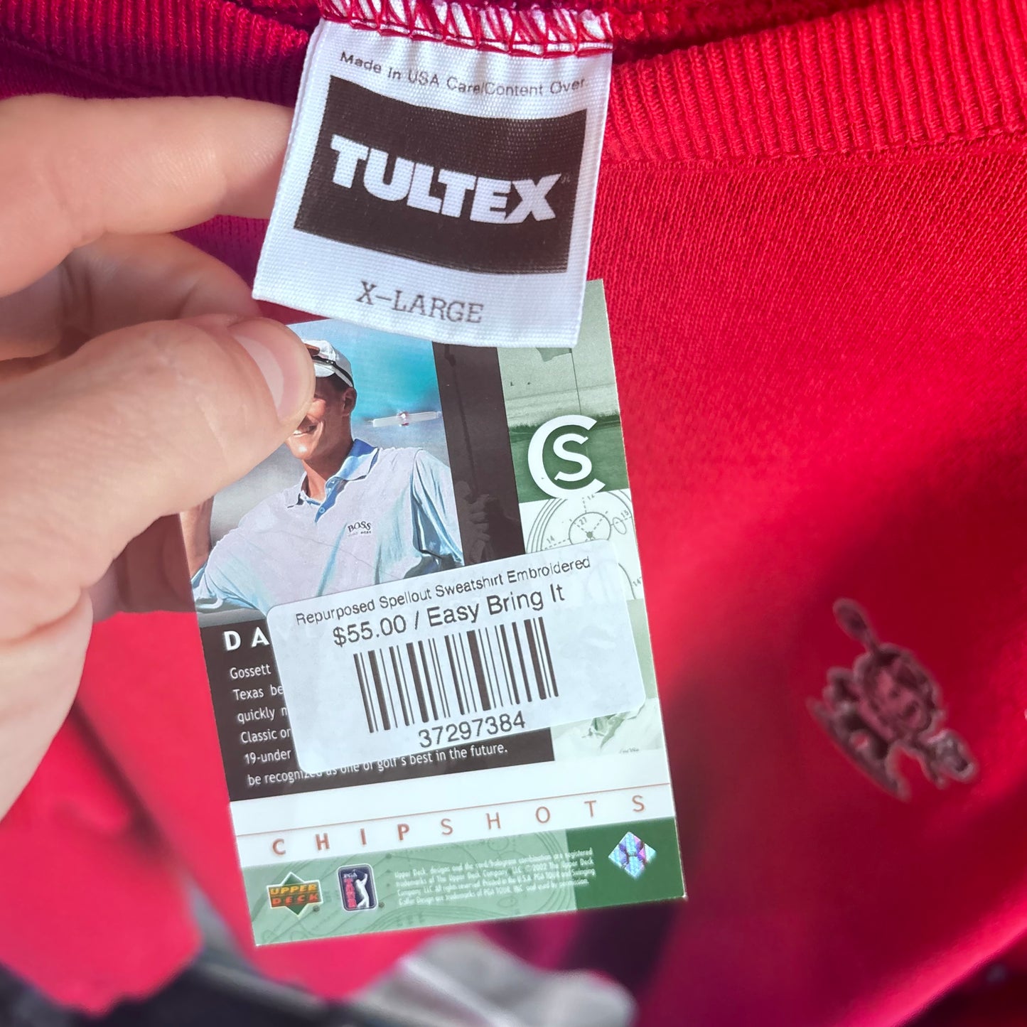 Repurposed Eazy Ed Embroidered Sweatshirt Red