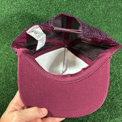 Vintage Dodge Trucker SnapBack Hat Maroon