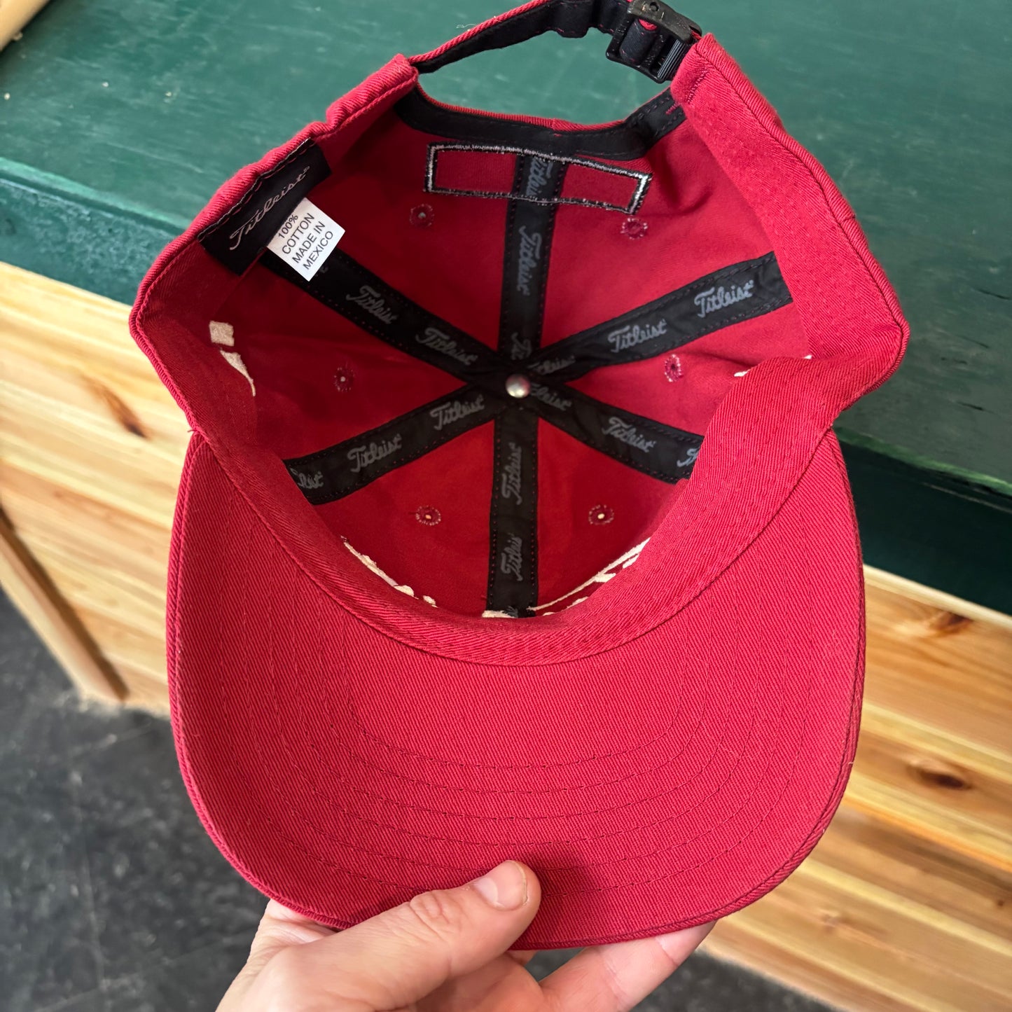 Vintage Mint Red Titleist Footjoy Strapback Hat