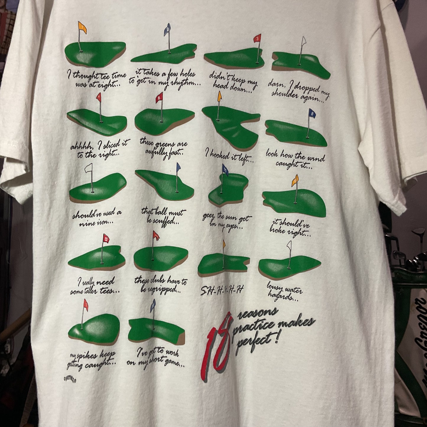 Vintage golf tee 18 reasons practice makes perfect