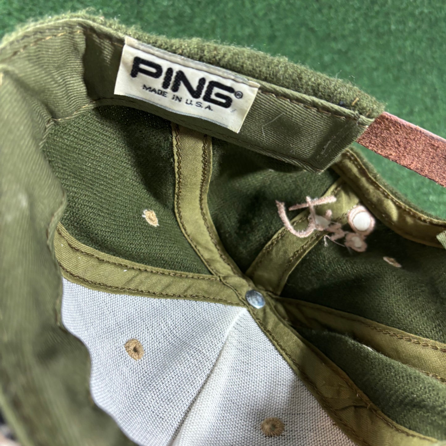 Vintage Ping Wool Rare Leather Strapback