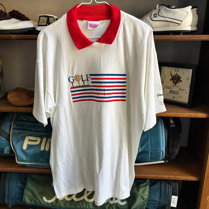 Vintahe Golf American flag polo L