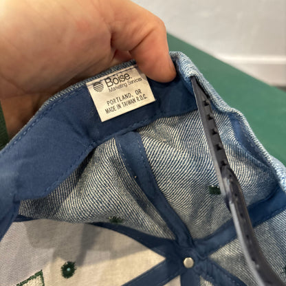 Vintage Denim & Green Hat Snapback. Wilber-Ellis Cap