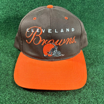 Vintage Cleveland Browns Snapback Hat NFL Orange & Brown
