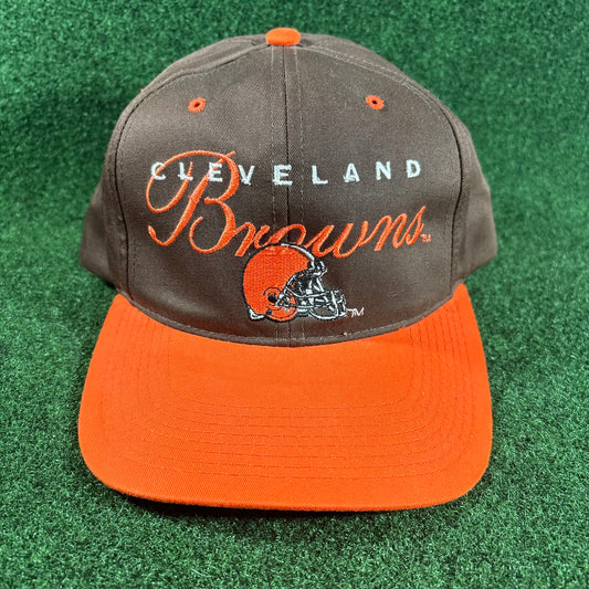 Vintage Cleveland Browns Snapback Hat NFL Orange & Brown