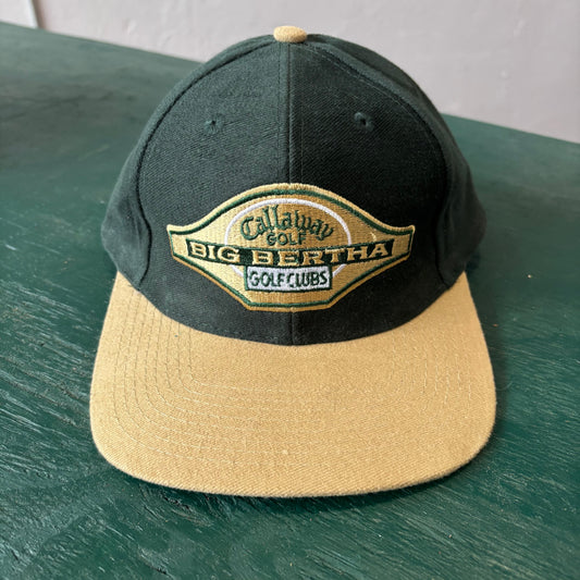 Vintage Callaway Big Bertha Golf Clubs Leather Strapback Hat