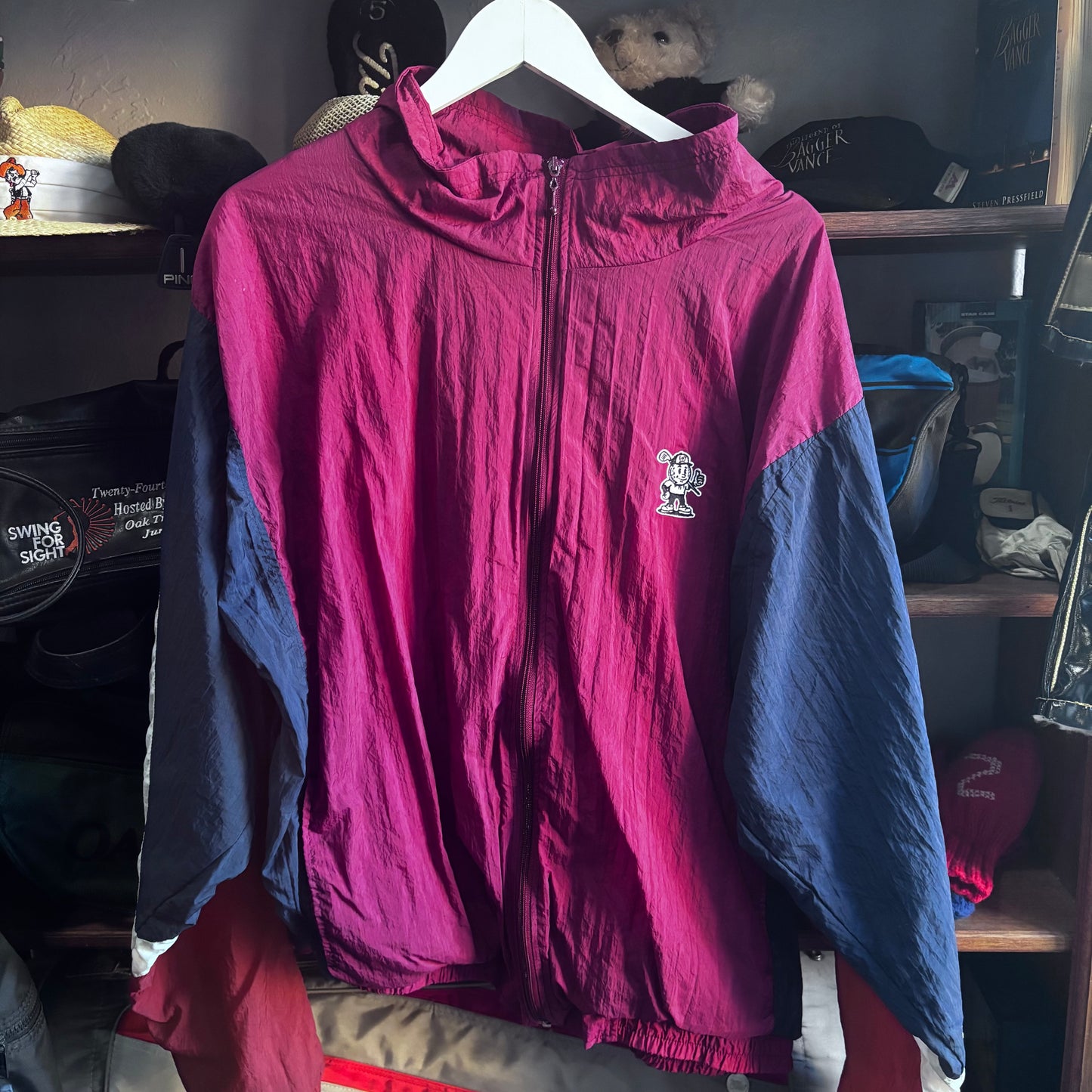 Repurposed Windbreaker Embroidered