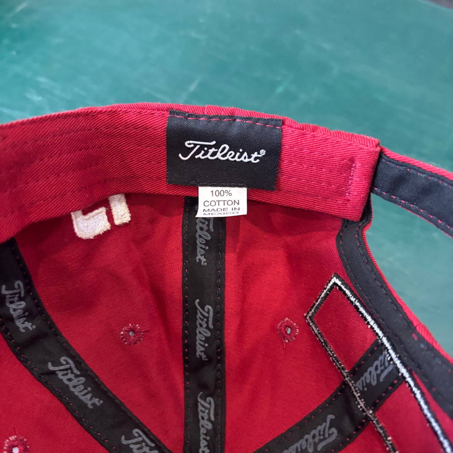 Vintage Mint Red Titleist Footjoy Strapback Hat