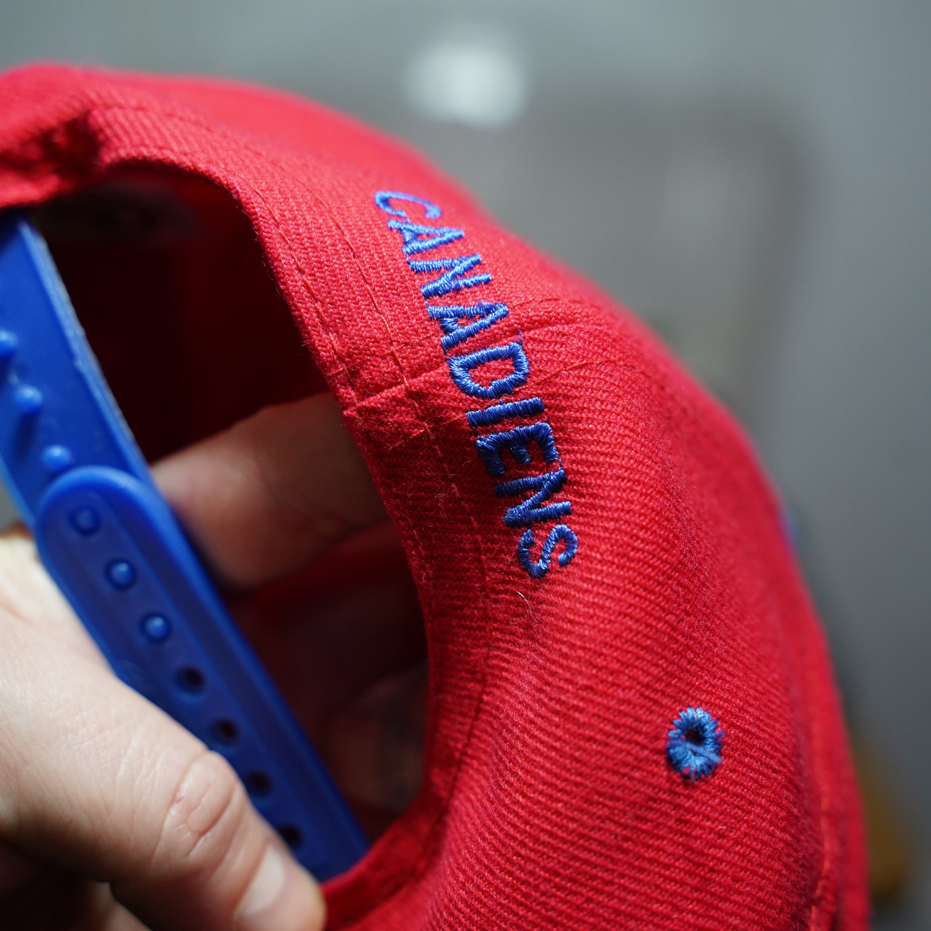 Vintage Montreal Canadiens Hat Snapback. Red and Blue