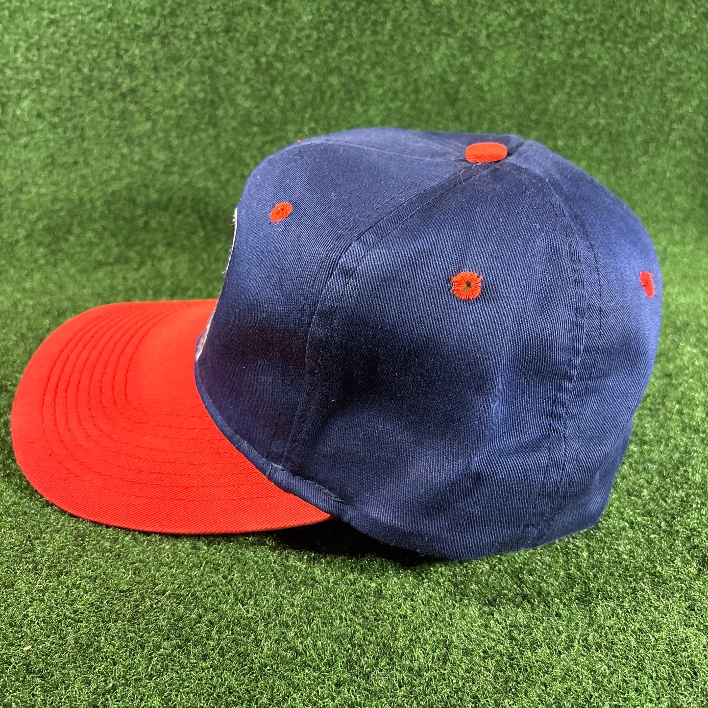 Vintage Detroit Tigers Snapback Hat Orange and Navy Blue