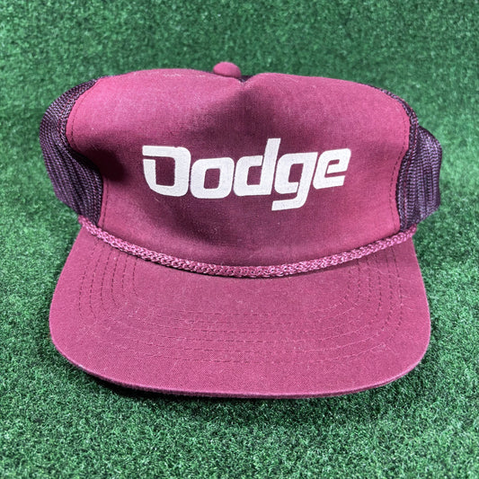 Vintage Dodge Trucker SnapBack Hat Maroon