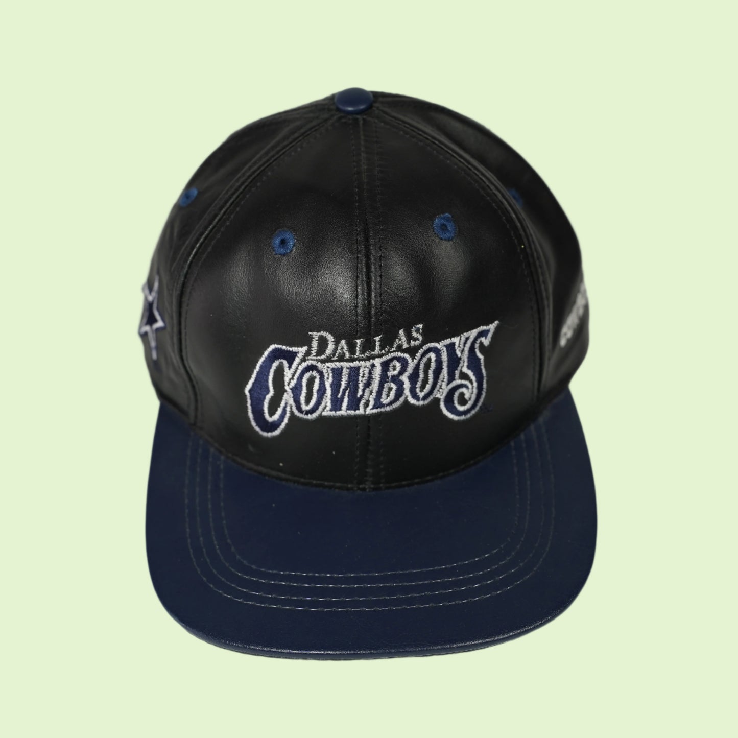 Vintage Leather Dallas Cowboys Snapback Hat
