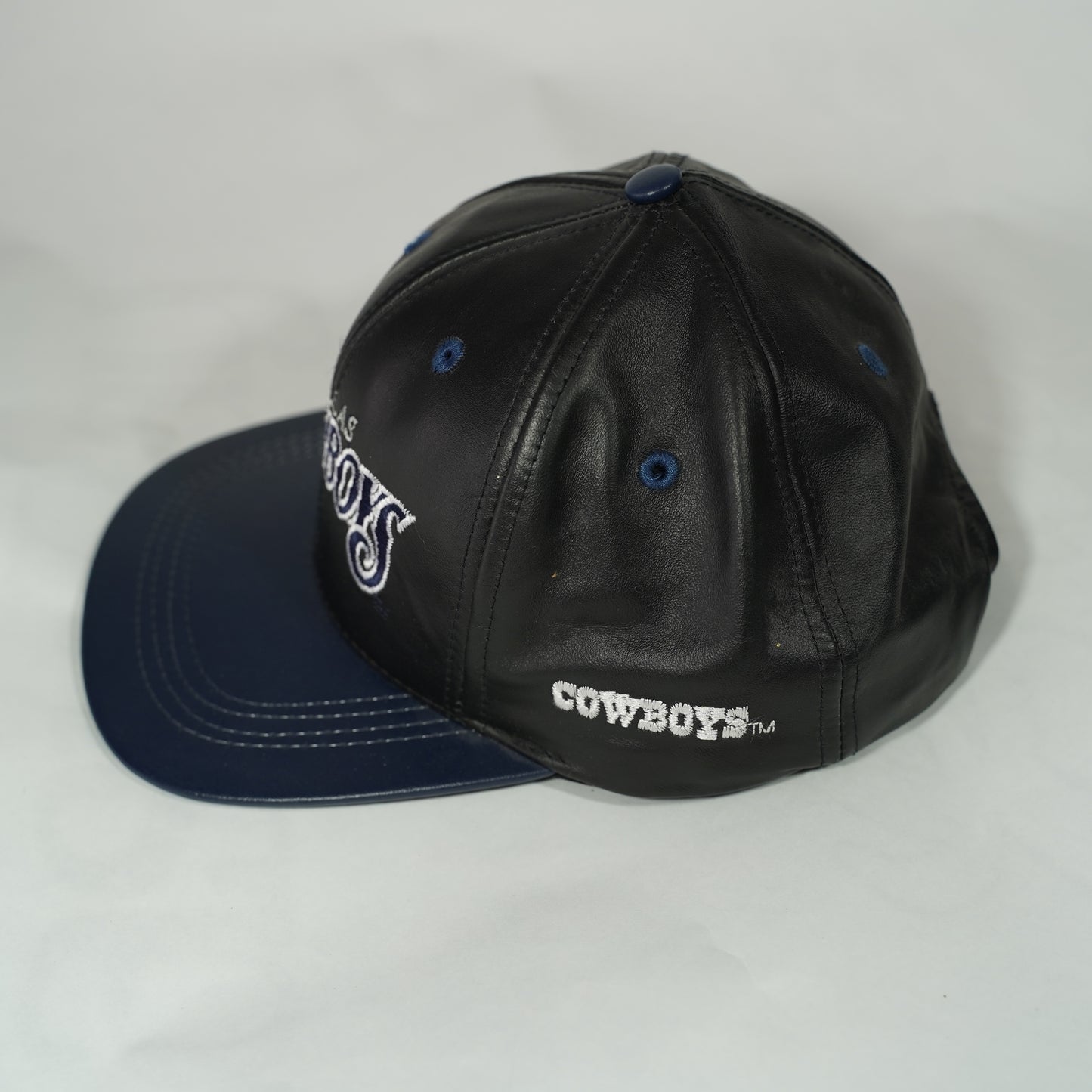 Vintage Leather Dallas Cowboys Snapback Hat