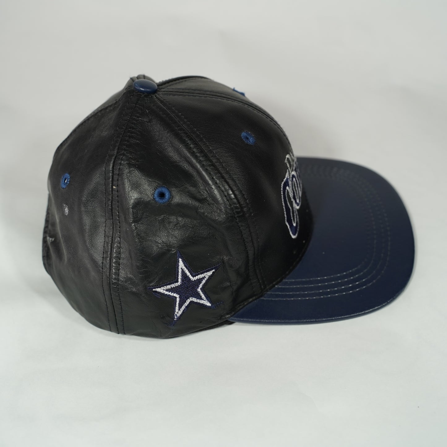 Vintage Leather Dallas Cowboys Snapback Hat