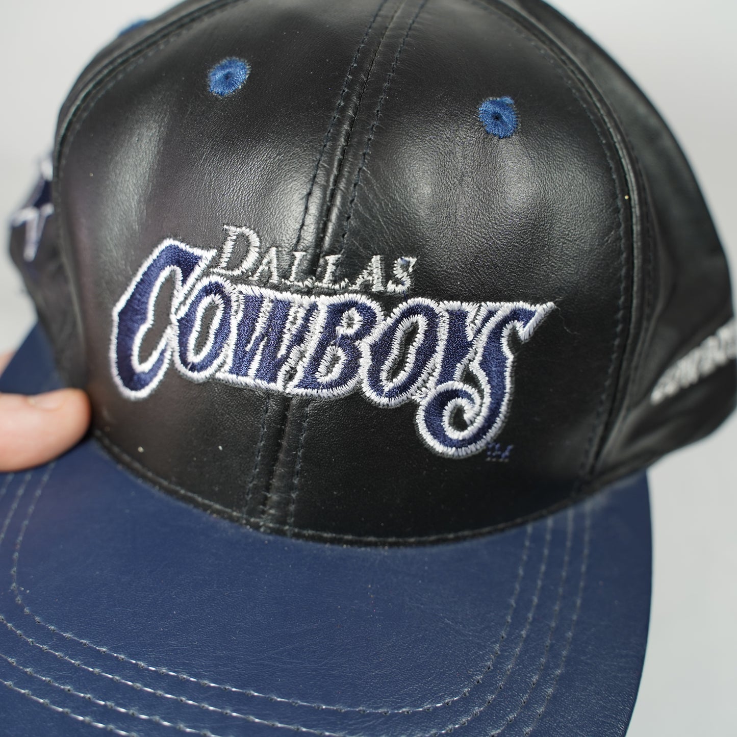 Vintage Leather Dallas Cowboys Snapback Hat