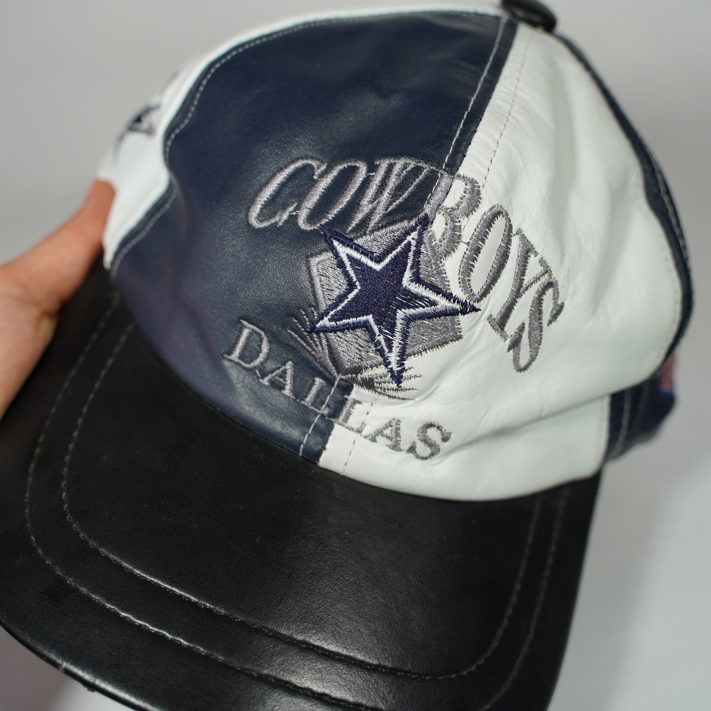 Vintage Leather Dallas Cowboys Snapback Hat Two-Tone NFL