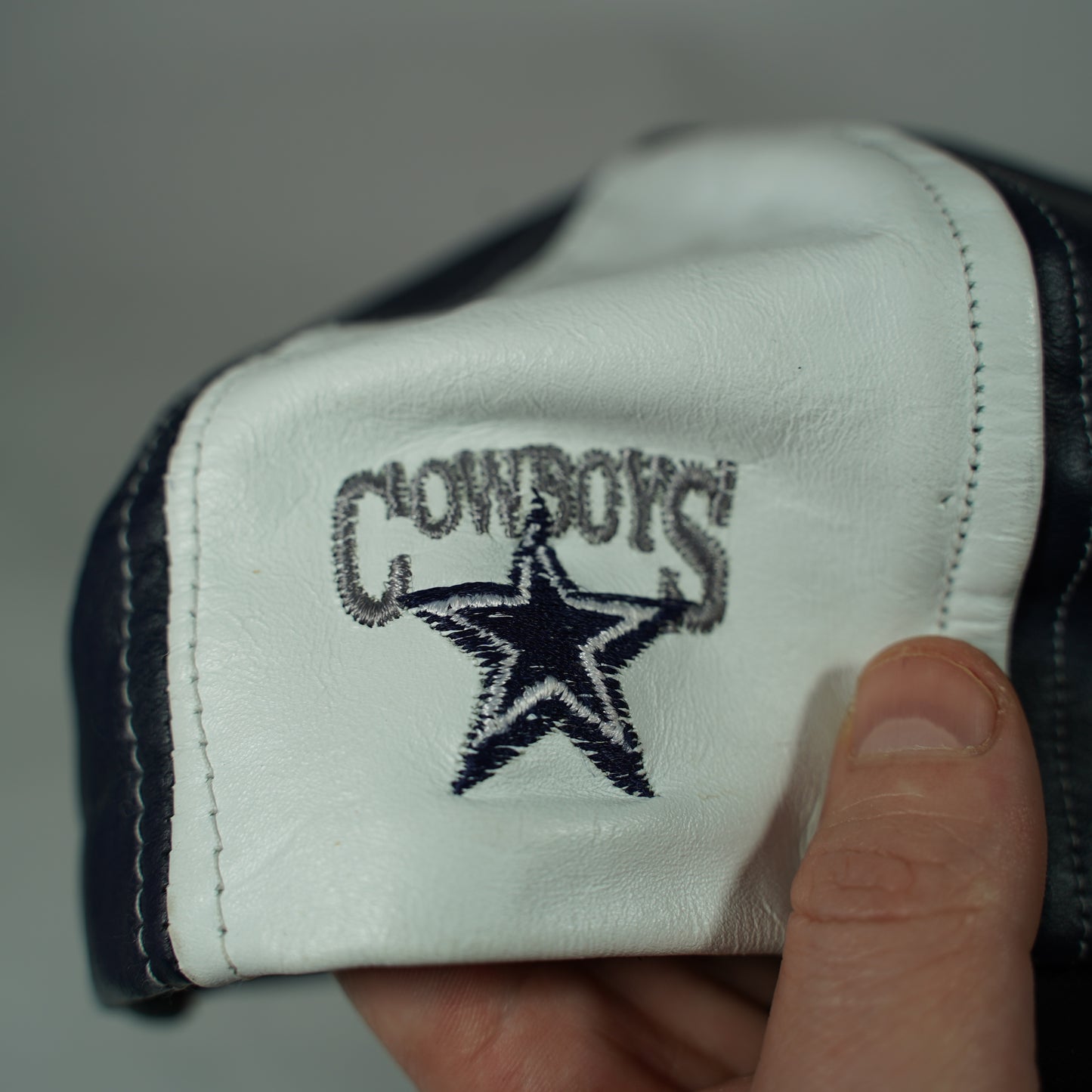 Vintage Leather Dallas Cowboys Snapback Hat Two-Tone NFL