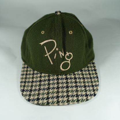 Vintage Ping Houndstooth Golf Hat Leather Strapback 90's