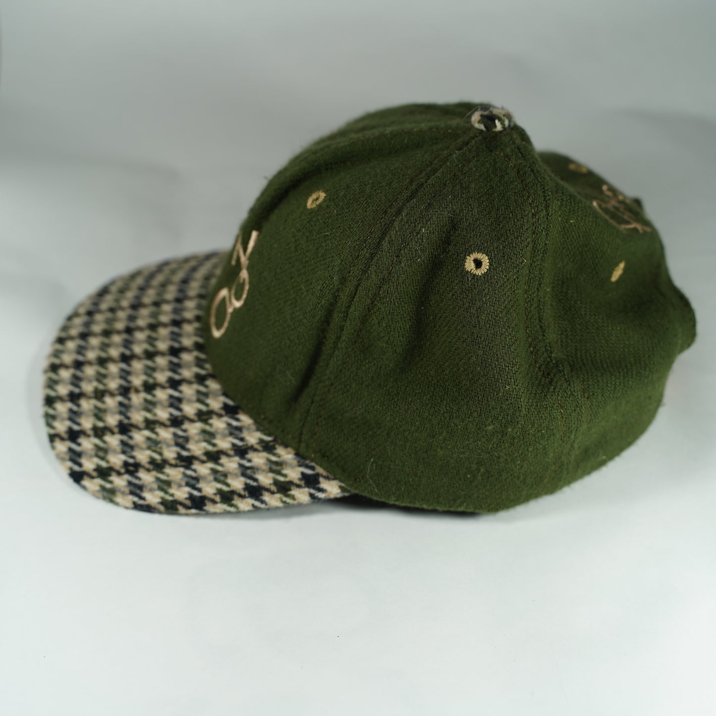 Vintage Ping Houndstooth Golf Hat Leather Strapback 90's