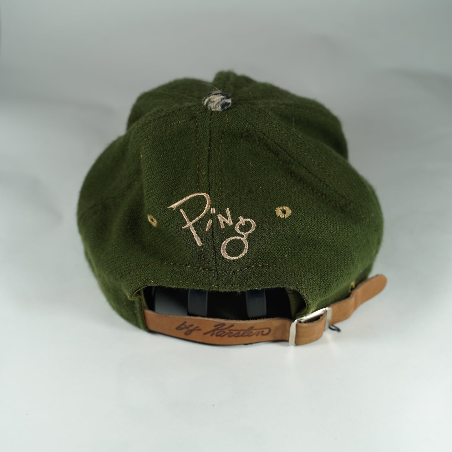 Vintage Ping Houndstooth Golf Hat Leather Strapback 90's